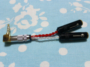 PHA-3 (3.5mm×2) → 3.5mm4極 L字 PLENUE S ZX2 HA-2 変換ケーブル オーグライン