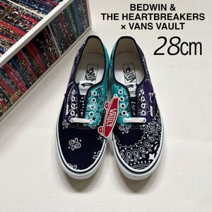 新品レア VANS VAULT バンズ ボルト BEDWIN ベドウィン コラボ UA Og Authentic Lx オーセンティック 28㎝ ペイズリー バンダナ柄 送料無料