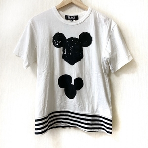 ブラックコムデギャルソン BLACK COMMEdesGARCONS 半袖Tシャツ サイズM - 白×黒 レディース クルーネック/Disneyコラボ トップス