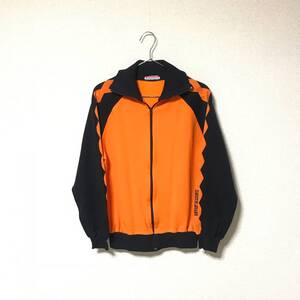 90s★kiryu by DESCENTE デサント★幾何学 切り替え ジャージ トラックジャケット ジップアップ オレンジ size M メンズ