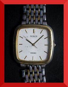 セイコー SEIKO ドルチェ DOLCE クォーツ 3針 純正ベルト 5E31-5B20 男性用 メンズ 腕時計 y527 稼働品