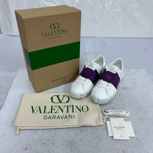 L435-O15-6874 VALENTINO GARAVANI ヴァレンティノガラヴァーニ ローカット スニーカー 36 白×紫 レディース シューズ 箱/替え紐/巾着付⑩