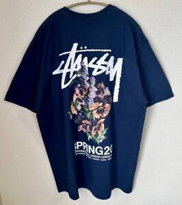 ☆新品☆STUSSY(ステューシー) グラフィックTシャツ　BOUQUET TEE SPRING20 ネイビー　Lサイズ