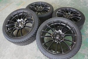 A 送料無料 バリ山 美品 WEDS スポーツ SA-72R 18 5H114.3 8J+55 ミシュラン X-ICE 235/40R18 シビック アコード WRX STI スープラ RX8