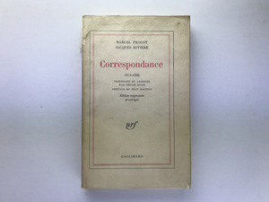 Jacques Riviere & Marcel Proust: Correspondance 1914-1922, Gallimard 1976 ジャック・リヴィエール&プルースト 仏語原書