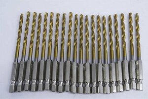 ■新品 六角軸ドリル金 4mm HSS鉄鋼用 大量20本set 電動ドリル