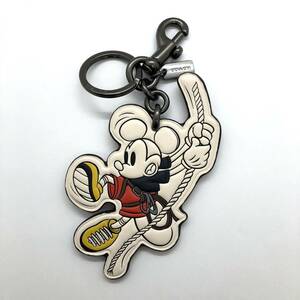 Disney Mickey & COACH モチーフ キーホルダー バッグチャーム コーチ 革製 オリンピック 白 綱渡り ディズニー IL1002