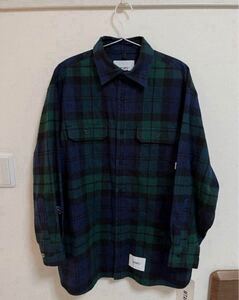 【美品】WTAPS ダブルタップス 22AW DECK/LS/COTTON FLANNEL 長袖シャツ ジャケット フランネル グリーン/ネイビー XL 04