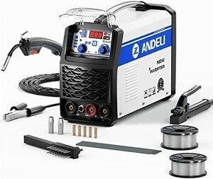 ANDELI 半自動溶接機 120AノンガスMIG/アーク溶接/lift TIG 100V/200V兼用 インバーター直流溶接機 YBD617