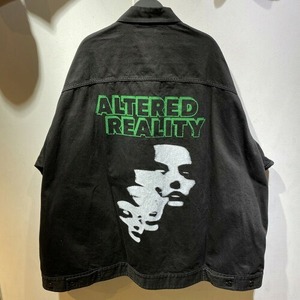 RAF SIMONS 22AW ALTERED REALITY DENIM JACKET WITH LEATHER PATCH 222-723 SIZE-S ラフシモンズ オーバーサイズ