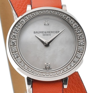 ボーム＆メルシェ Baume & Mercier MOA10290 プティ プロメス ダイヤモンド ベゼル クォーツ レディース 美品 I#131411