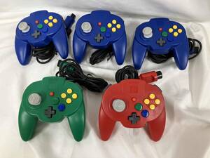 ジャンク Nintendo64 ホリパッドミニ 5個セット（ 赤・青・緑 ）