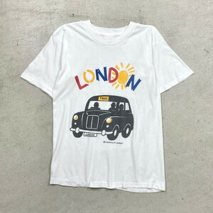 90年代 LONDON TAXI プリントTシャツ アート レディースS-M相当【SS2407-20】