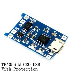 リチュームバッテリー充電ボード　充電モジュール TP4056A(Micro-USBタイプ 5V-1A) + 保護デュアル機能 即納 B