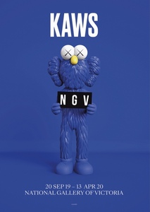 新品 (KAWS POSTER) カウズ ポスター NGV ２０SEP１９ー１３ APR20 NATIONAL GALLERY OF VICTORIA ブルー