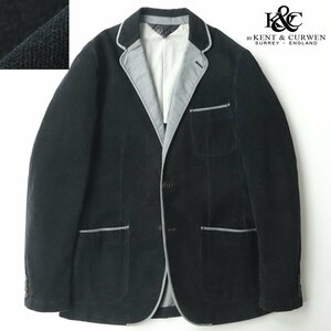 美品 レナウン KENT & CURWEN ケント＆カーウェン モールスキン テーラードジャケット 濃紺 ネイビー LL/XL【定価￥55,650-】