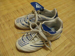 【Used】adidas（アディダス）白×青：体育館シューズ：20.0cm