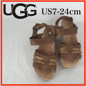 MK9709*UGG*アグ*レディースサンダル*US7-24cm*茶系