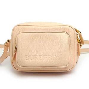 バーバリー BURBERRY カメラバッグ ピーチピンク レザー ショルダーバッグ ポシェット