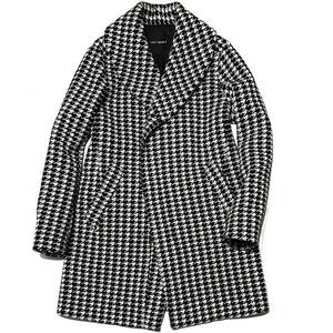 定価16.5万 1piu1uguale3 HOUNDS TOOTH WRAP SHAWL COAT Ⅲ S 1piu 千鳥格子ラップショールコート　akm　wjk ジュンハシモト ブルゾン