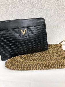 VALENTINO ヴァレンティノ　黒　クラッチバッグ　セカンドバッグ　鞄　レザー　袋付