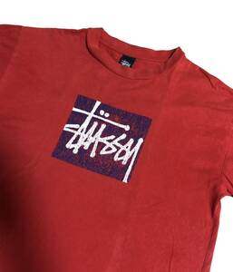 Stussy ステューシー　Tシャツ　DESIGNED IN U.S.A 赤　古着 ロゴ ティーシャツ　size M 100% cotton