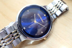 Yves Saint Laurent/イヴサンローラン YSL ◆5421-H19993Y カットガラス 青文字盤 腕時計