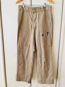 H6857cL Dickies 874 ディッキーズ874 サイズM位 ワークパンツ チノパンツ チノパン ベージュ メンズ 古着 カジュアル アメカジ ストリート