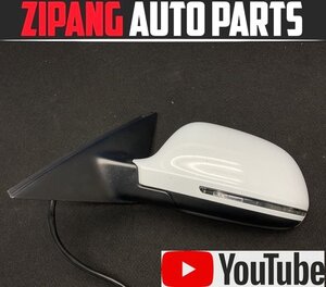 AU114 8K A4 オールロード クワトロ 左ドアミラー 電格式/ウインカー/ヒーター付 ◆LS9R グレイシアホワイト3P 【動画有り】○ ★即決★