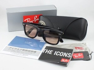 ケース黒 Ray-Ban レイバン RB2140F-601/4B 52サイズ サングラス WAYFARER ウェイファーラー ブラック ライトオレンジ ライトカラー 6014B