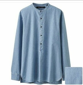 New!★ユニクロ アンド ルメール UNIQLO AND LEMAIRE シャンブレー スタンドカラーシャツ Mサイズ★アーカイブarchive