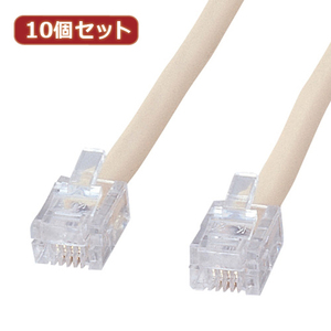 10個セット サンワサプライ シールド付ツイストモジュラーケーブル TEL-ST-3N2 TEL-ST-3N2X10 /l