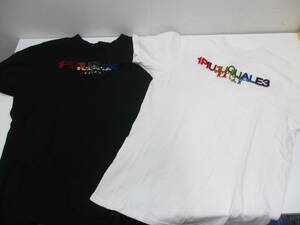 ファッション祭 ウノピュー 1PIU1UGUALE3 レインボー ロゴ Tシャツ Sサイズ 白 黒 2枚おまとめ 使用品 長期保管品