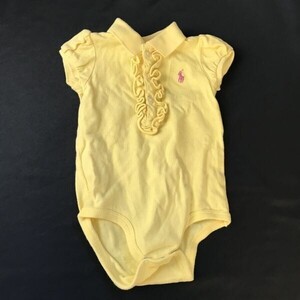 Ralph Lauren★ポロシャツ風生地/半袖ロンパース【baby size-6M/黄/yellow】Tops/Shirts◆BH243-Ｂ