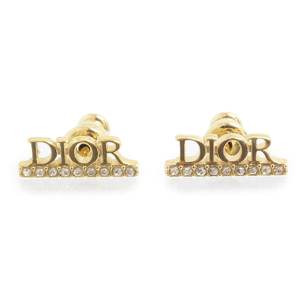 （新品・未使用品）クリスチャンディオール Christian Dior ディオレボリューション ロゴ ピアス クリスタル ゴールド E1456DVOCY