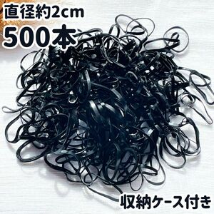 送料140円 絡まないゴム シリコン 黒 ヘアゴム 髪ゴム ミニ 500本セット ベビー キッズ 大人 ヘアアレンジ 目立たない 収納ケース付き