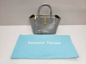 148-KB2174-100: Samantha Thavasa サマンサタバサ アゼル ラフィー 2WAY ハンドバッグ ラメ ライトブルー 保存袋付 