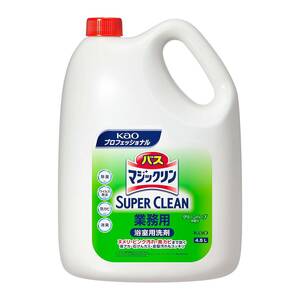 【業務用 浴室用洗剤】バスマジックリン SUPER CLEAN 除菌消臭+防カビ グリーンハーブの香り 4.5L(花王プロフェッシ