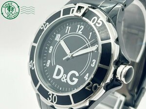 2406602249　◇ DOLCE＆GABBANA ドルチェ＆ガッバーナ D&G ドルガバ 黒文字盤 シルバー 3針 メンズ クォーツ QUARTZ QZ 腕時計 中古