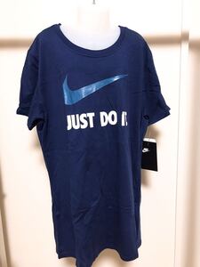 新品　NIKE ナイキ just do it Tシャツ　ドライフィット　ネイビー　Lサイズ　スポーツ　ランニング ジム　ダンス