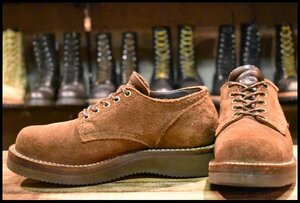 【UK7.5 良品】VIBERG ヴァイバー オックスフォード 茶 ブラウンラフアウト 短靴 スエード ビブラム2021シングル ブーツ HOPESMORE