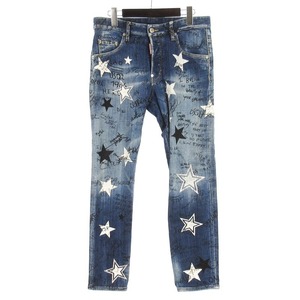 ディースクエアード DSQUARED2 STAR WASH SKATER JEANS スケーター ジーンズ ペイント デニム パンツ 星柄 S71LB1063 インディゴ 44 ☆AA★