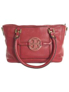 TORY BURCH◆ハンドバッグ/レザー/RED/無地/アマンダミニサッチェル/2way/ショルダー付属