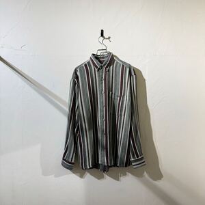 vintage euro design stripe cotton shirt ヨーロッパ古着 ビンテージ ストライプシャツ 長袖シャツ デザインシャツ 80s 90s 