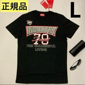 洗練されたデザイン ディーゼル DIESEL 正規品 メンズ Tシャツ T-DIEGOR-K65 黒 ブラック L A11047 0GRAI 綿100%