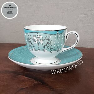 WEDGWOOD プシュケ カップ＆ソーサー ウェッジウッド ブランド 洋食器 贈り物 ギフト 喫茶 カフェ 紅茶 珈琲 ブルー シルバー【60t3206】