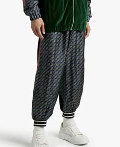 【未使用新品】 サイズL gucci ベロアトラックパンツ グッチ　グリーン　緑　track pants