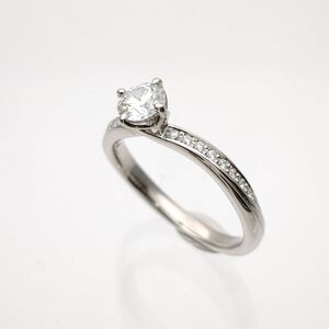 4℃　鑑定書　ダイヤモンド　0.325ct　リング　8号　プラチナ950　3.7g　ケース　Pt950　指輪　中古　◆3111/藤枝インター店