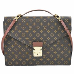 本物 ルイヴィトン LOUIS VUITTON LV ポルトドキュマン バンドリエール 2WAY ビジネスバッグ ショルダーバッグ ブラウン M53338