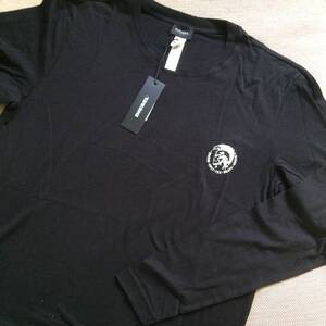 * 新品 正規品 DIESEL ディーゼル モヒカンロゴ ロングスリーブ Tシャツ Black / XS ロンT *